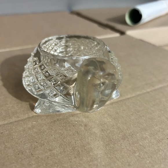 1970’s vintage Avon clear glass turtle -shaped tea light candle holder- - Picture 2 of 8